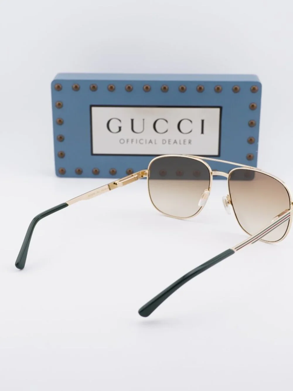 Gucci GG1223S 001 Square Sunglasses - Gold/Brown Gradient
